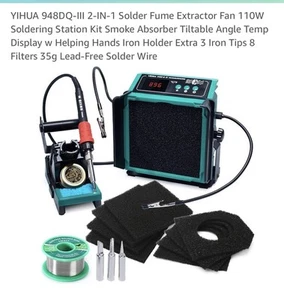 YIHUA 948DQ-III 2-IN-1 Solder Fume Extractor Fan 110W Soldering Station Kit - Picture 1 of 7