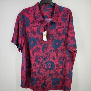 NWT Perry Ellis Untucked Shirt Mens 4X, Linen Blend, Shorter Length, SRP $99 - Picture 1 of 11