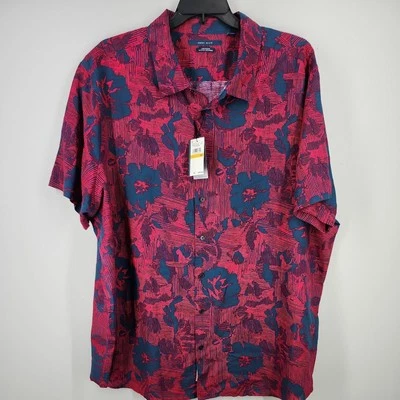 NWT Perry Ellis Untucked Shirt Mens 4X, Linen Blend, Shorter Length, SRP $99 - Image 1 of 4