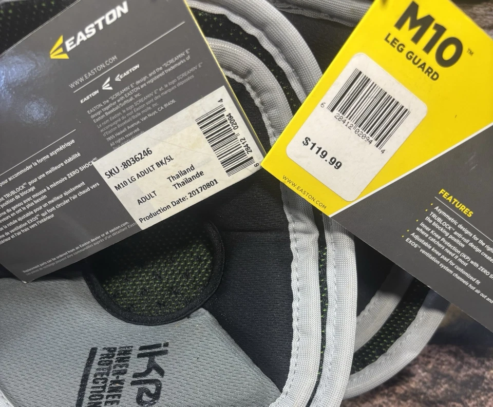 Easton m10 LEFT Leg Guard Age 16+ - Adult 17” •Large - Image 1 of 4