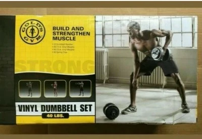 Juego de mancuernas de vinilo Gold's Gym RSVGG422 40 libras lb pesas Foto 1 de 4