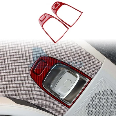 For BMW i3 2013-2022 Interior Door Handle Frame Stickers Trim Red Carbon Fiber - image 1 of 4