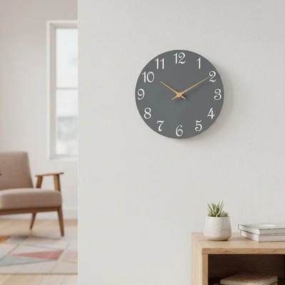 Elegante reloj de pared redondo de 10 pulgadas - Movimiento de cuarzo silencioso para espacios modernos Foto 1 de 4