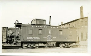 25D739 RP 1930s ROCK ISLAND RR CABOOSE #17962 ILLINOIS BUSINESS DIV COMMITTEE - Picture 1 of 1