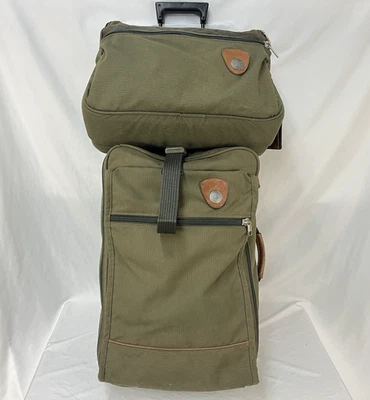 ANDIAMO CANYON TRAIL OLIVE BALLISTIC NYLON LEATHER TRIM 2PC LUGGAGE SET USA - Image 1 of 4