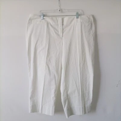 Pantalones capri chinos Avenue para mujer blancos de tiro alto elásticos talla 18 Foto 1 de 4