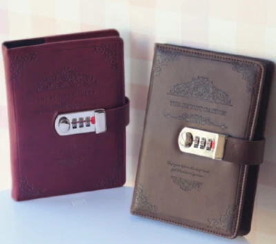 Vintage PU Leather Journal Wired Diary Lockable NoteBook with Password Code Lock - Image 1 of 4