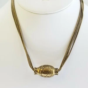 Vintage kupferfarbene Kette Plättchen Anhänger Halskette gemarkt C - Bild 1 von 9