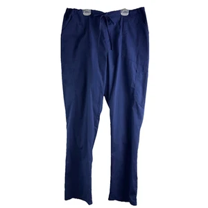 Scrubstar Scrubs Womens Large Pants Navy Blue L Lg Nurse Elastic Pockets Uniform - Picture 1 of 7