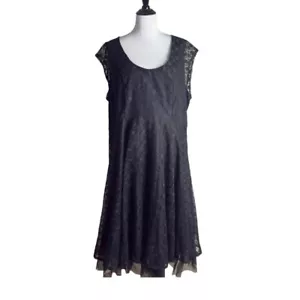 Lane Bryant Midikleid Damen Übergröße 28 schwarz Blumen Spitze Tüll Whimsigoth - Bild 1 von 14