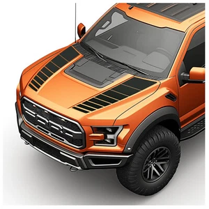 Vinyl Hood Racing Blackout Stripes Fits Ford Raptor F150 2015-2020  - Picture 1 of 8