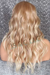 Peluca completa Long Beach Ondulada mezcla cabello humano calor OK Bangs FBW 27/613 - Imagen 1 de 4