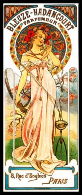 Póster magnético Alphonse Mucha Art Nouveau 7x16 lienzo impresión IMÁN NEVERA  Foto 1 de 2