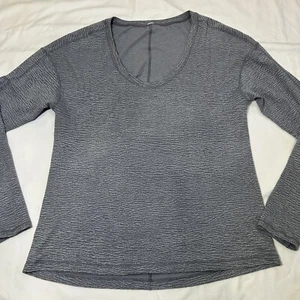 Lululemon Long Sleeve Top Wavy Stripes Gray Shirt NO SIZE (read description) - Picture 1 of 6