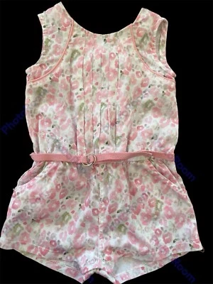 Mameluco Mayoral Recién Nacido Usado en Excelente Condición Rosa Floral Plisado Tejido Algodón-6 Mos Foto 1 de 4