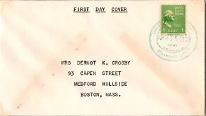 1938 USA Purser SS Veragua United Fruit Company UFC First Day Cover To MA Boston - Picture 1 of 2