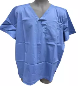 Landau ProFlex Unisex 2-Pocket V-Neck Scrub Top 4259 BLUE Size 3XL NWT - Picture 1 of 4