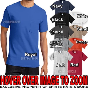 Mens Tall T-Shirt with Pocket PRESHRUNK Heavy Cotton LT XLT, 2XLT, 3XL, 4XLT NEW - Picture 1 of 1