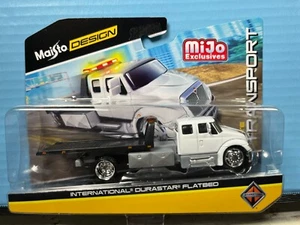 Grúa plataforma plana International Durastar 1/64 Maisto Mijo exclusiva blanca - Imagen 1 de 2