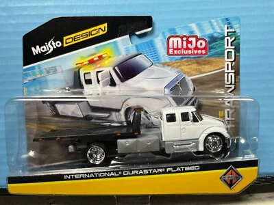 1/64 MAISTO MIJO 独家国际 DURASTAR 平底拖车白色 — 第 1/2 张图片