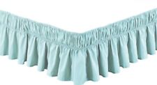 Wrap Around 18" inch Turquoise Ruffled Elastic Solid Bed Skirt Fits All Q and K