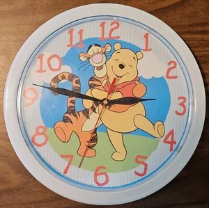 Disney Winnie the Pooh and Tigger Wall Clock 10" diameter Kids Bedroom - Picture 1 of 2