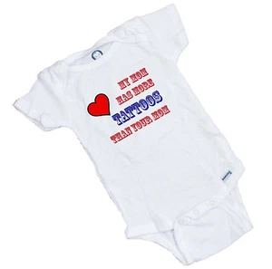 My Mom has more Tattoos... Funny baby onesie. Great shower gift Bodysuit Romper - Picture 1 of 2