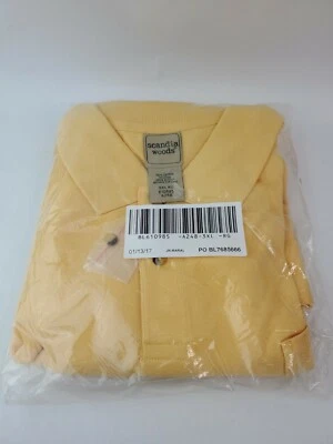 Camiseta amarilla manga corta Scandia Woods para hombre con botones talla 3XL. Foto 1 de 4