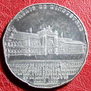 Kunst Nouveau Napoleon III Kaiser Palast De L'Industrie 1855 Medal Von Caque 1