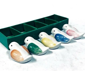 Japanese Chopstick Rests Set Holder Hashioki Ceramic Bird Zen Luxury Lucky Gift - Picture 1 of 9