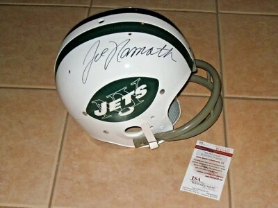 Joe Namath John Riggins signed New York Jets HOF NFL Full Size TK Helmet JSA  - Image 1 of 4