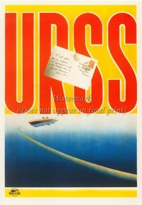 Soviet Vintage Travel Poster or Canvas Print "URSS" Intourist by Ferry - Picture 1 of 1