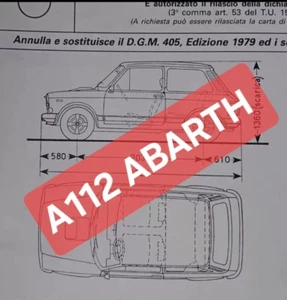 AUTOBIANCHI A112 ABARTH 70 HP SCHEDA omologazione originale 1977 Ediz 1983 ASI  - Bild 1 von 10