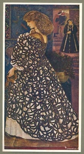 Original 1905 Litho Pre-Raphaelite Antique Print SIDONIA VON BORK by BURNE-JONES - Picture 1 of 2