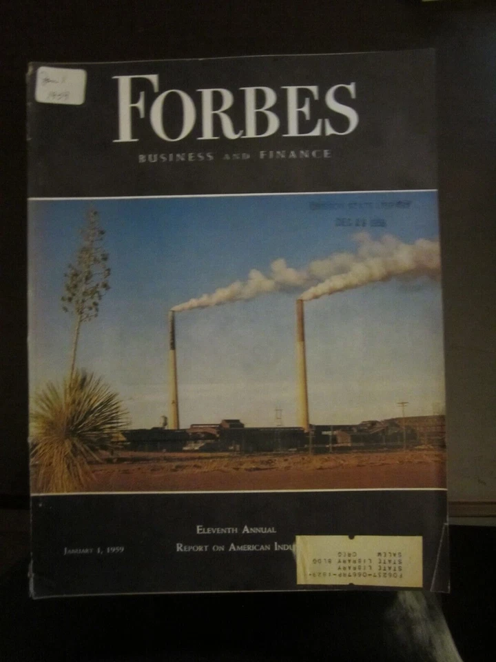 Forbes Business Magazine January 1959 Eleventh Annual Report American Industry - Image 1 of 1