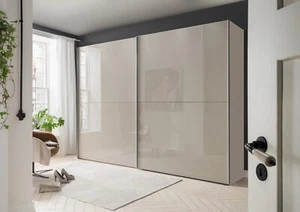 WIEMANN Orion Kleiderschrank Schwebetürenschrank, 300 x 217 cm, Glas Kieselgrau - Bild 1 von 5