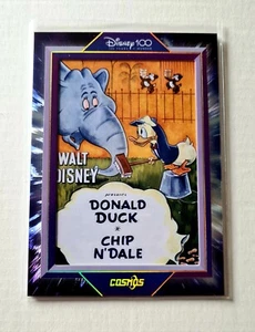 KAKAWOW COSMOS DISNEY 100 POSTER CARD DONALD DUCK CHIP N'DALE 164/288 CDQ-HB-07 - Picture 1 of 2