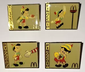 LOTE DE 4 PRENDEDORES DE FANTASÍA DISNEY McDONALDS PINOCHO Y RONALD BURGER SHAKE 1999 - Imagen 1 de 6