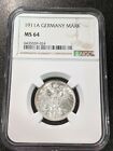 1911 A MS64 Germany Silver Mark NGC KM 14