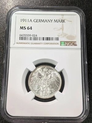 1911 A MS64 Germany Silver Mark NGC KM 14 - Image 1 of 2