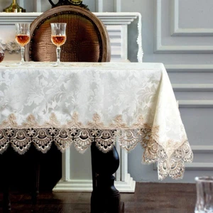Lace Table Cloth Rectangle Spring Antique Flower Decor Macrame Tablecloth for Ou - Picture 1 of 29