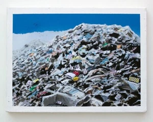 Jeff Gillette - Mickey Landfill #2 Signed Original Painting Mixed Media on Wood - Picture 1 of 4
