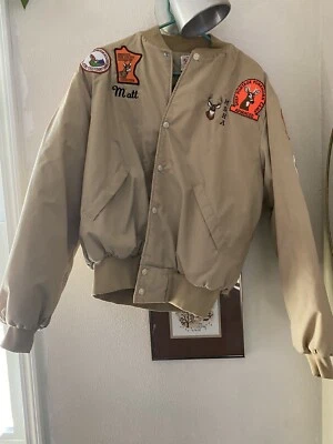 1980s Vintage Hunting Bomber Jacket Perosnalized Patches NRA  Bow  Minnesota  - Image 1 of 4