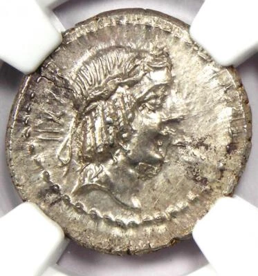 L. C. Piso Frugi AR Denarius Coin 90 BC - Certified NGC MS (UNC) - Rare Coin! - Image 1 of 4