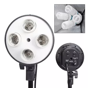 Bulb Holder E27 Socket Light Lamp Head 4in1 Multi Adapter Splitter Photo Studio - Picture 1 of 9