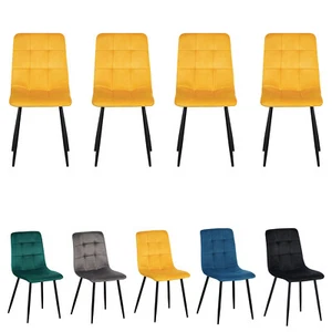 Moderne Samt Esszimmerstühle Sitz gepolstert Metall Beine Küche Zuhause Büro - Bild 1 von 16
