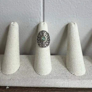 Anello Pandora Vintage Allure Oro 14K e Spinello Verde TG 5,25 - Foto 1 di 7