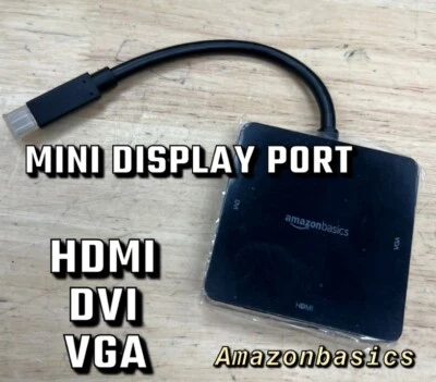 Mini DisplayPort Thunderbolt Male To DVI HDMI VGA Adapter Converter Cable 3 in 1 - Image 1 of 4