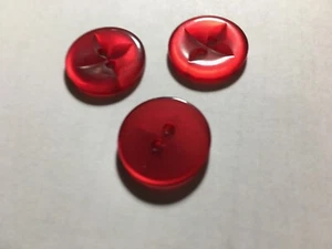 12 PC PKG NEW 3/4 INCH  ATOM RED PEARL FINISH STAR DESIGN BUTTON - Picture 1 of 3