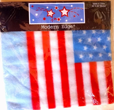 Manta de lana con motivo americano bandera azul claro para bebé Foto 1 de 4